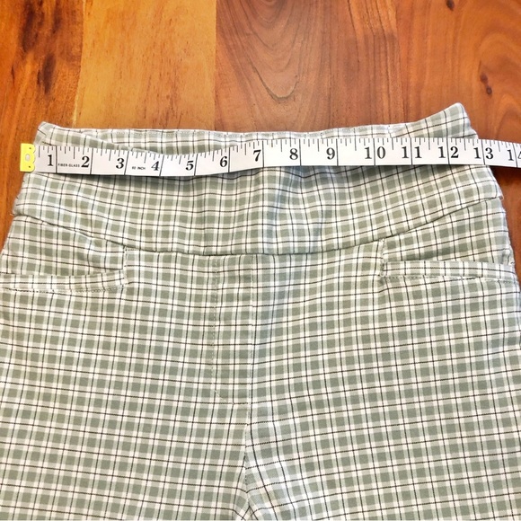 SUZY Pastel Green Gingham Plaid Cottagecore High Rise Trousers Pants. Medium - Picture 5 of 13